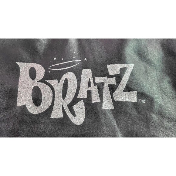 Bratzcore Y2K Faux Leather Moto Jacket Size L Zip Front Black Pleather Cosplay - Picture 4 of 8